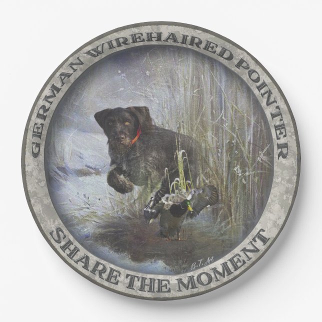  German Wirehaired Pointer Paper Plates (Front)
