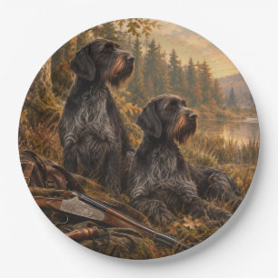 German Wirehaired Pointer Paper Plates