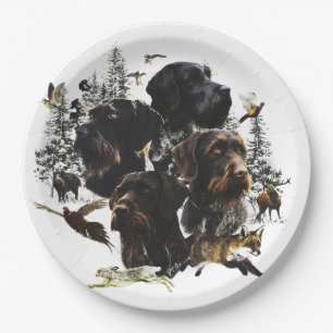 German Wirehaired Pointer Paper Plates