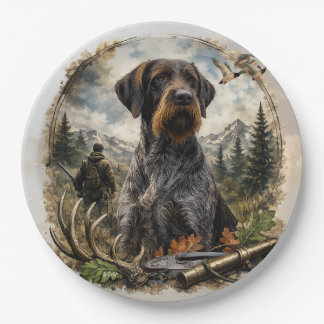 German Wirehaired Pointer Paper Plates