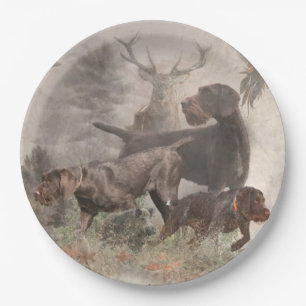 German Wirehaired Pointer Paper Plates