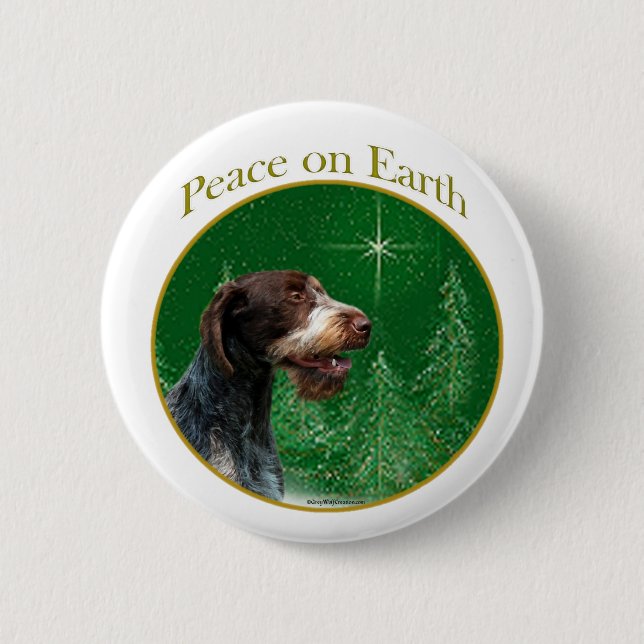 German Wirehaired Pointer Peace Button (Front)