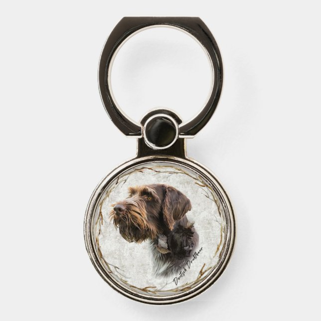 German Wirehaired Pointer  Phone Ring Stand (Front)