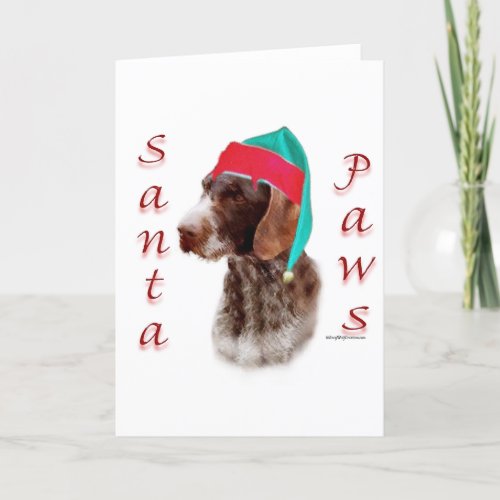 German Wirehaired Pointer Santa Paws Holiday Card