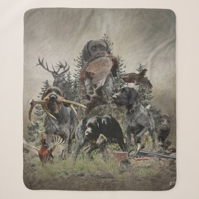 German Wirehaired Pointer       Sherpa Blanket (Front)