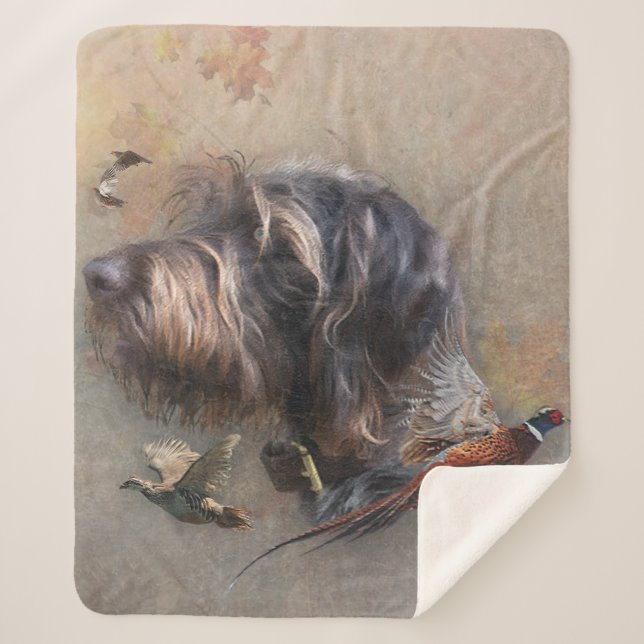 German Wirehaired Pointer   Sherpa Blanket (Front)