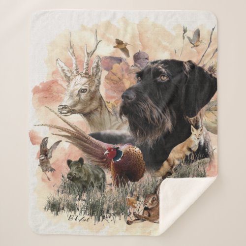 German Wirehaired Pointer  Sherpa Blanket