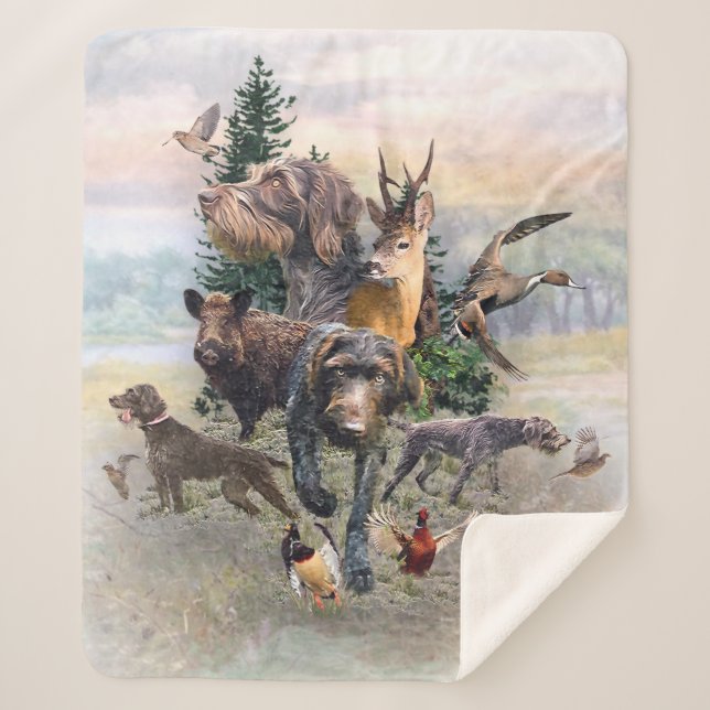 German Wirehaired Pointer   Sherpa Blanket (Front)