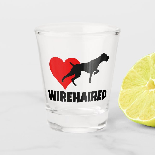 German Wirehaired Pointer Shot Glass (Front)