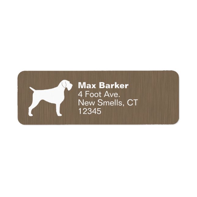 German Wirehaired Pointer Silhouette Custom Label (Front)