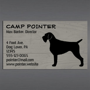 German Wirehaired Pointer Silhouette   Dog Breed Magnetic Business Card