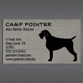 German Wirehaired Pointer Silhouette | Dog Breed Magnetic Business Card by jennsdoodleworld at Zazzle