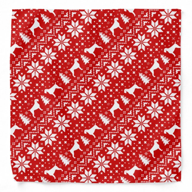 German Wirehaired Pointer Silhouettes Christmas Bandana (Front)