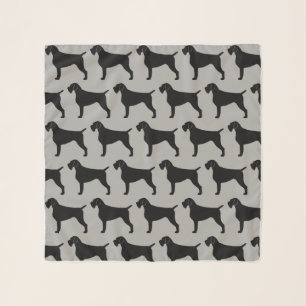 German Wirehaired Pointer Silhouettes Pattern Scarf