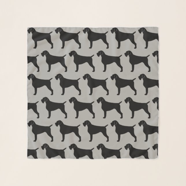 German Wirehaired Pointer Silhouettes Pattern Scarf (Front)