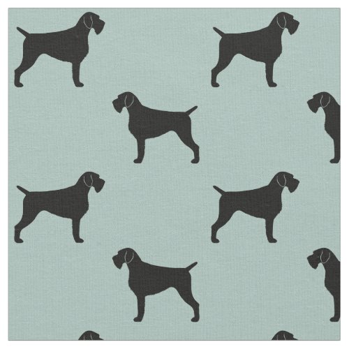 German Wirehaired Pointer Silhouettes Patterned Fabric
