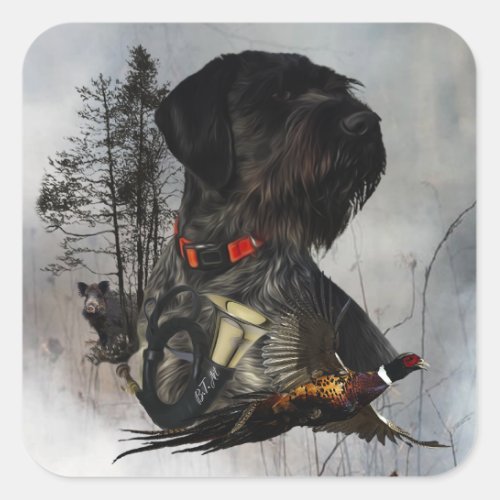 German Wirehaired Pointer      Square Sticker