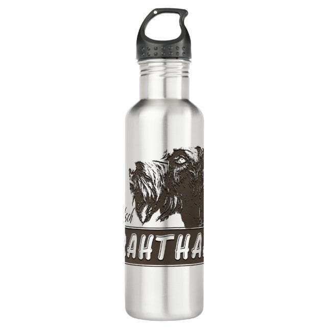  German Wirehaired Pointer Stainless Steel Water Bottle (Front)