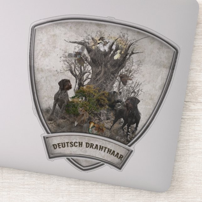 German Wirehaired Pointer      Sticker (Detail)