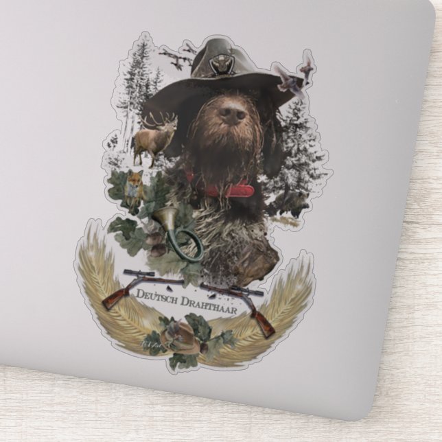 German Wirehaired Pointer      Sticker (Detail)