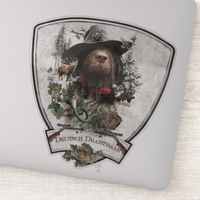 German Wirehaired Pointer      Sticker (Detail)