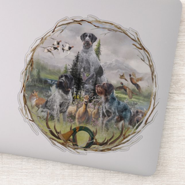 German Wirehaired Pointer   Sticker (Detail)