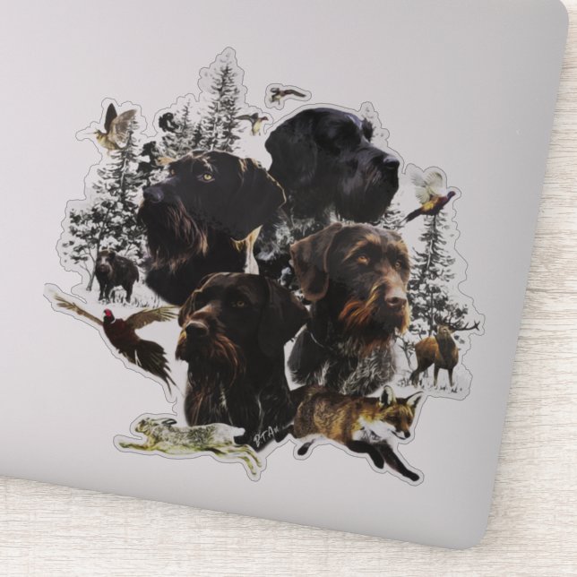  German Wirehaired Pointer     Sticker (Detail)