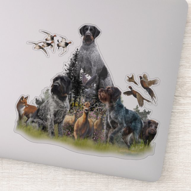 German Wirehaired Pointer   Sticker (Detail)