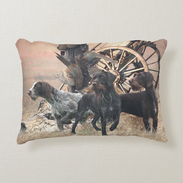 German Wirehaired Pointer  sticker Paper Plate Out Accent Pillow (Front)