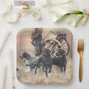 German Wirehaired Pointer sticker Paper Plates
