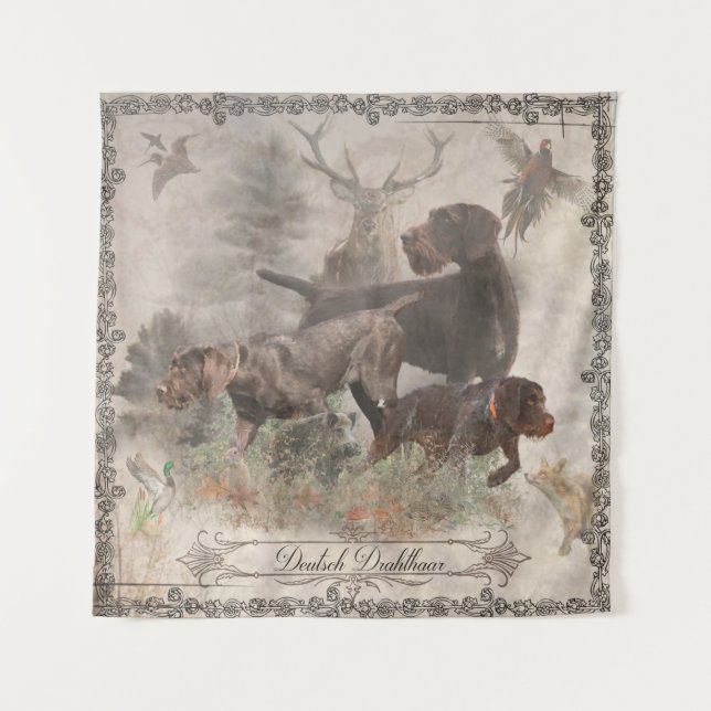 German Wirehaired Pointer  Tapestry (Front)