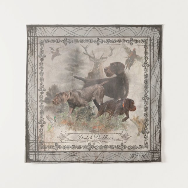 German Wirehaired Pointer  Tapestry (Front)