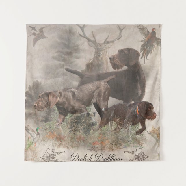 German Wirehaired Pointer  Tapestry (Front)