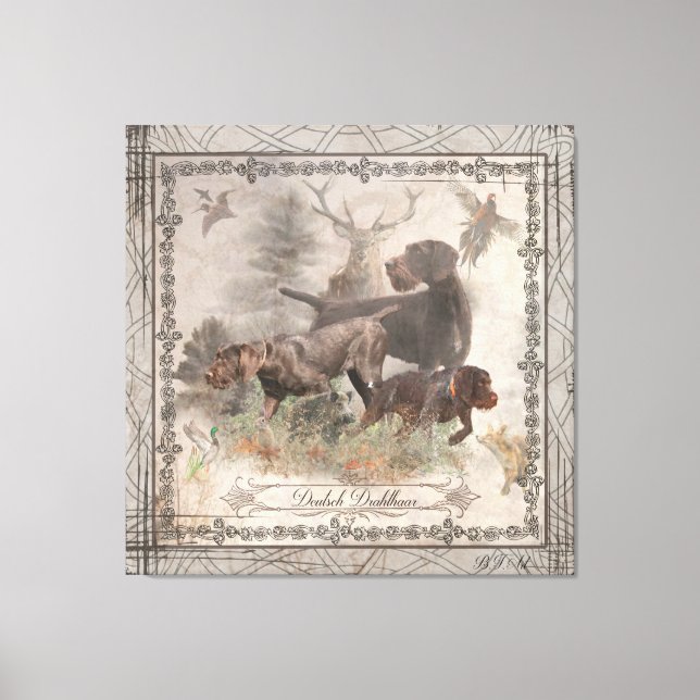 German Wirehaired Pointer  Tapestry Faux Canvas Pr Print (Front)