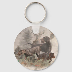 German Wirehaired Pointer Tapestry Outdoor Pillow Keychain