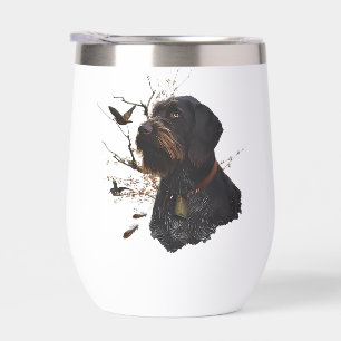German Wirehaired Pointer Thermal Wine Tumbler