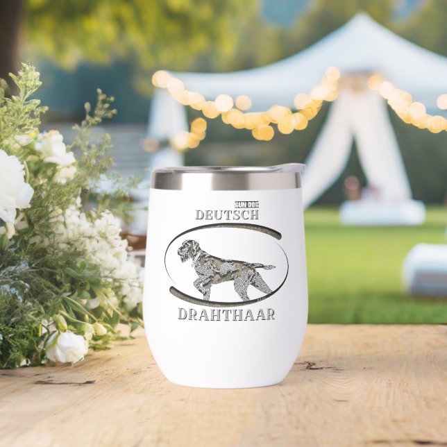 German Wirehaired Pointer Thermal Wine Tumbler (Wedding)