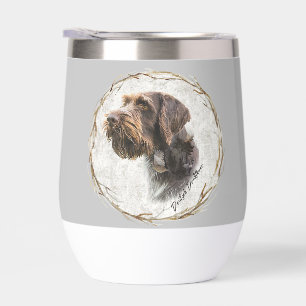 German Wirehaired Pointer Thermal Wine Tumbler