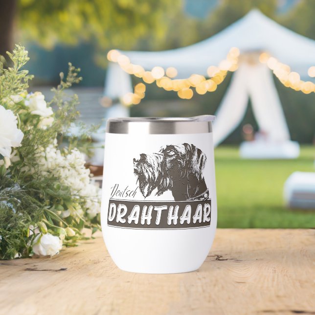 German Wirehaired Pointer Thermal Wine Tumbler (Wedding)