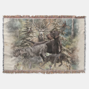 German Wirehaired Pointer Throw Blanket
