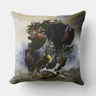 German Wirehaired Pointer Throw Pillow