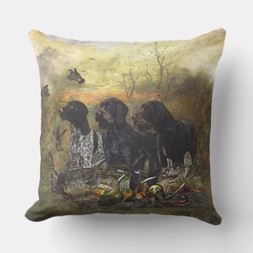 German Wirehaired Pointer   Throw Pillow