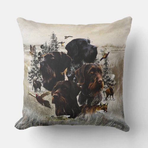  German Wirehaired Pointer     Throw Pillow