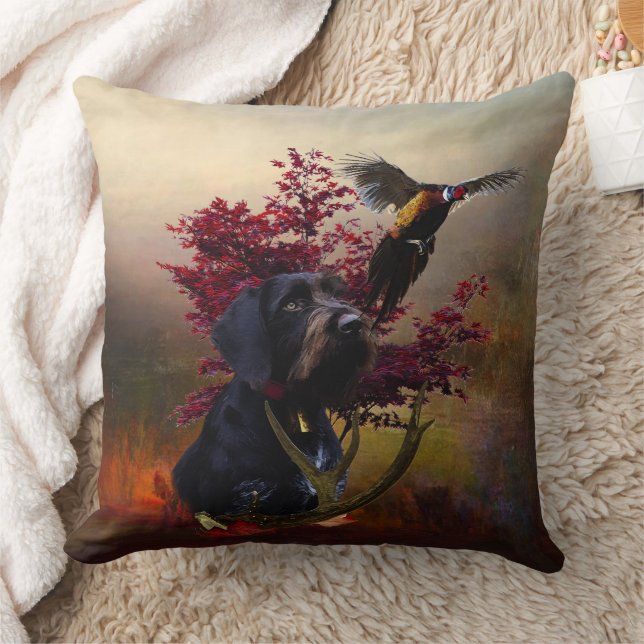  German Wirehaired Pointer     Throw Pillow (Blanket)