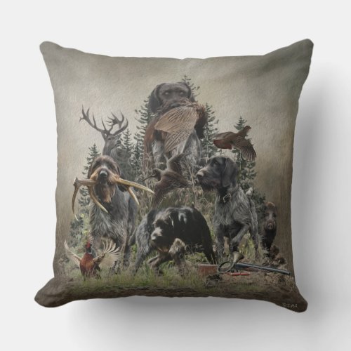 German Wirehaired Pointer      Throw Pillow