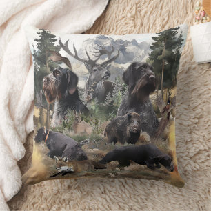 German Wirehaired Pointer Throw Pillow