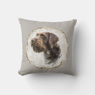 German Wirehaired Pointer Throw Pillow