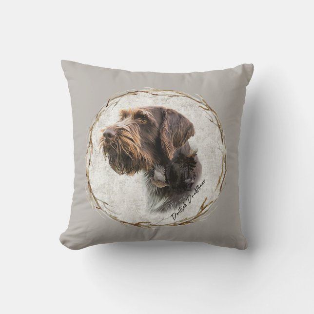 German Wirehaired Pointer   Throw Pillow (Front)