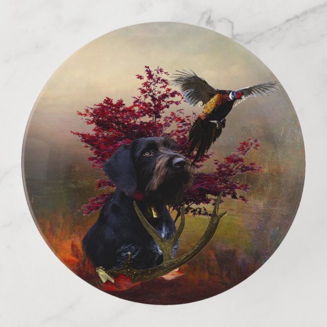  German Wirehaired Pointer     Trinket Tray (Front)