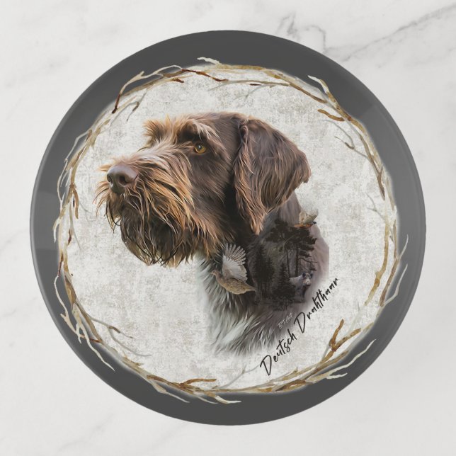 German Wirehaired Pointer      Trinket Tray (Front)